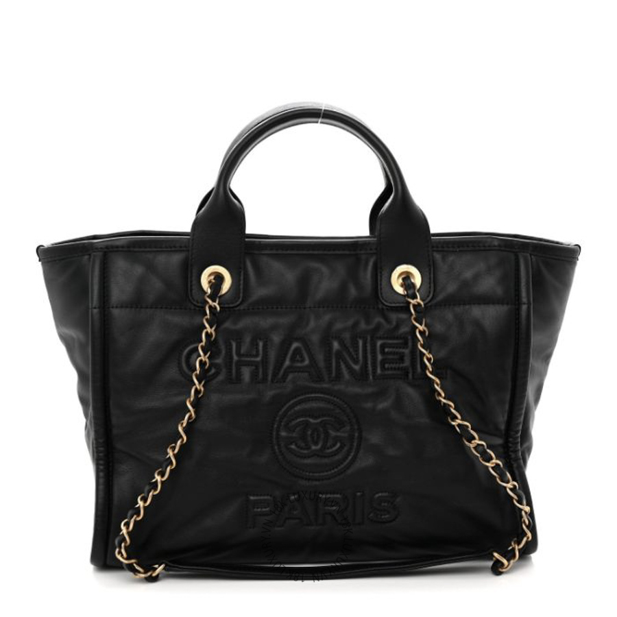 Túi Xách Chanel Calfskin Small Deauville Tote Black CDBC348