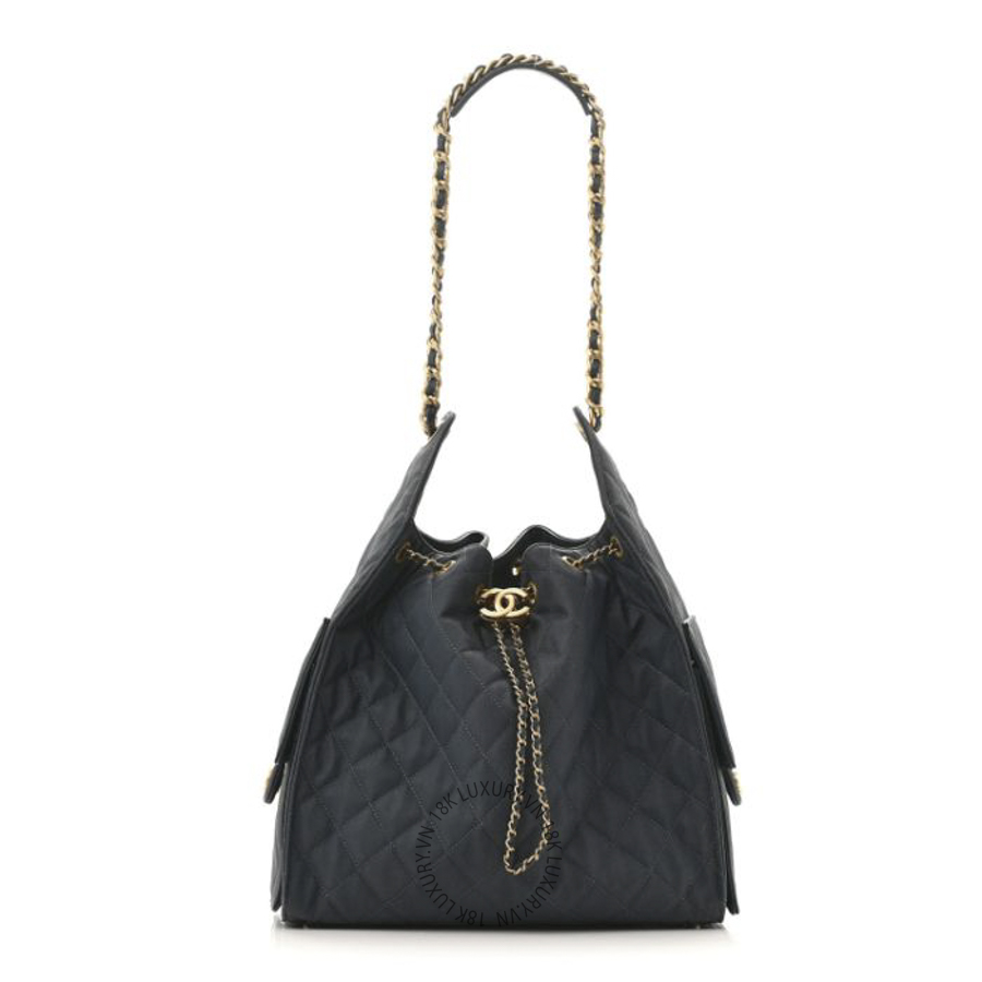 Túi Xách Chanel Canvas Quilted Medium Chanel 25 Handbag Dark Blue CDBC1015