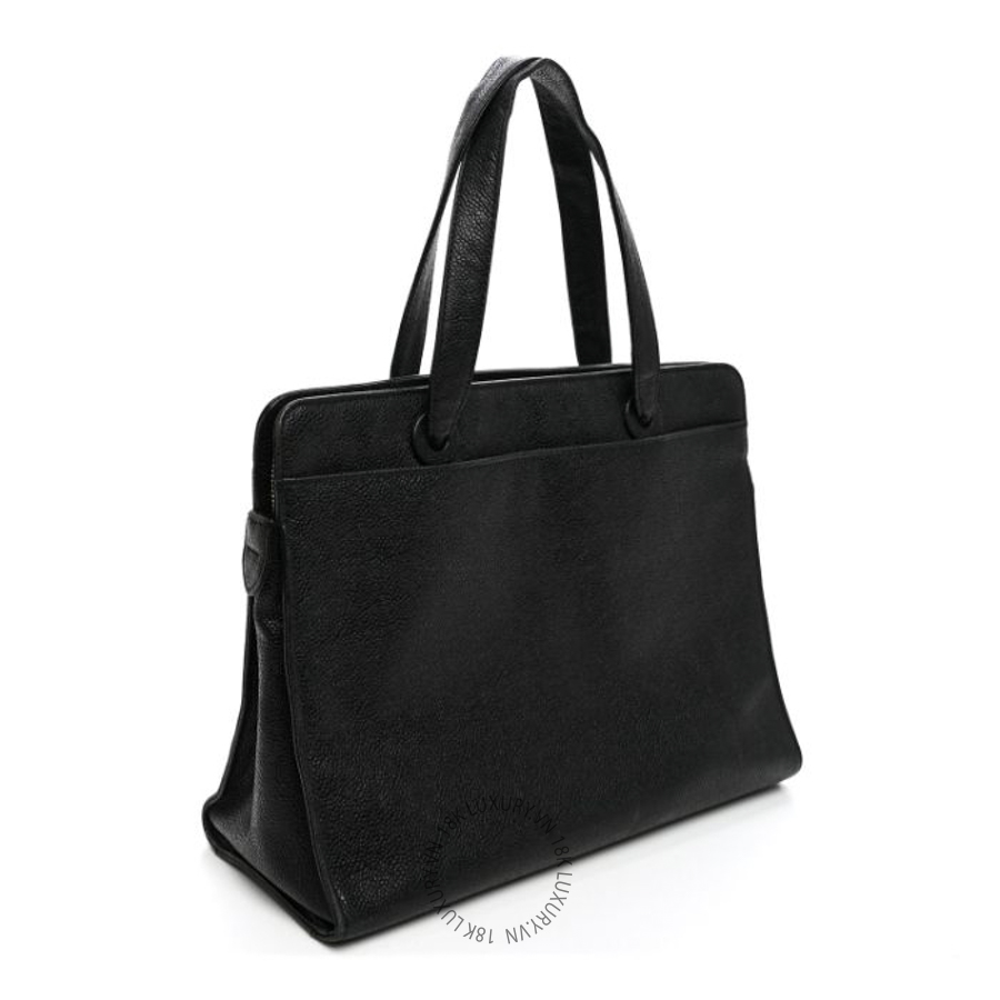 Túi Xách Chanel Caviar Embroidered Logo Shoulder Bag Black CDBC1028