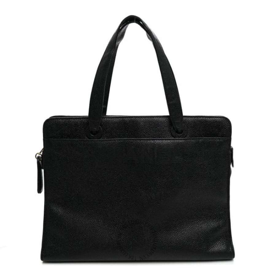 Túi Xách Chanel Caviar Embroidered Logo Shoulder Bag Black CDBC1028