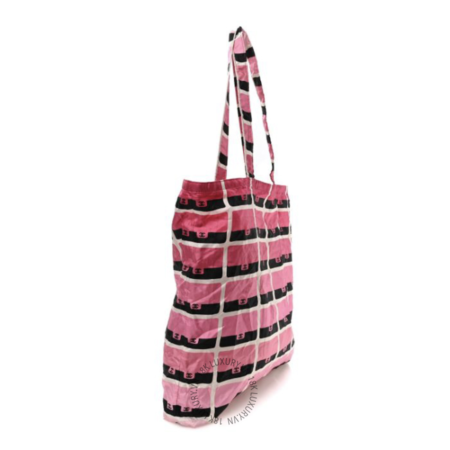 Túi Xách Chanel Caviar Fabric Quilted Foldable Tote With Chain Pink Multicolor CDBC130