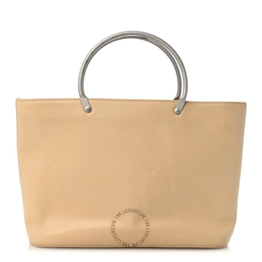 Túi Xách Chanel Caviar Metal Handle Tote Beige CDBC385