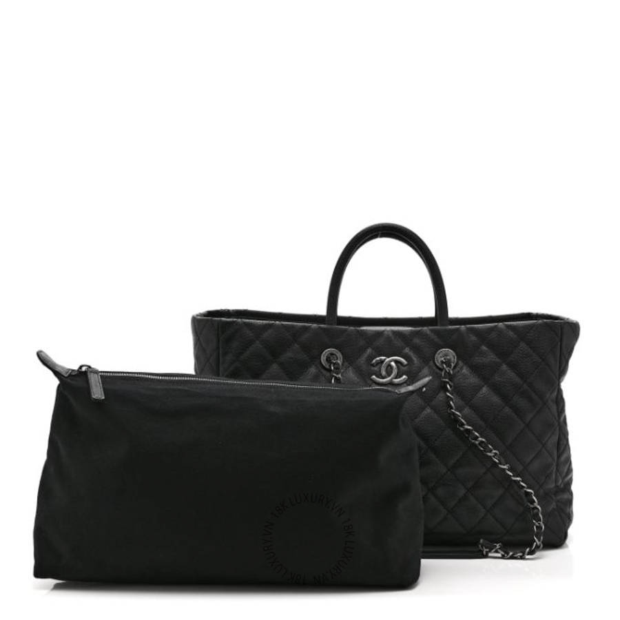 Túi Xách Chanel Caviar Quilted Large Coco Handle Shopping Tote Black CDBC886