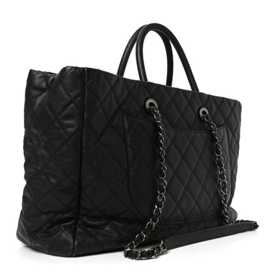 Túi Xách Chanel Caviar Quilted Large Coco Handle Shopping Tote Black CDBC942
