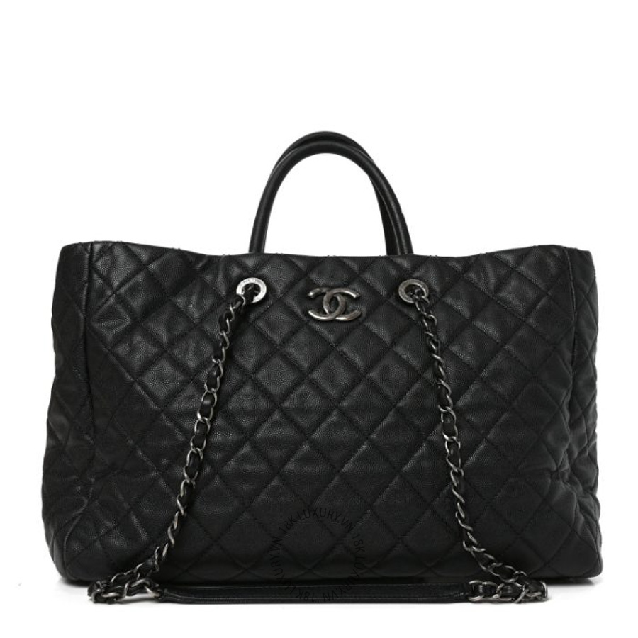 Túi Xách Chanel Caviar Quilted Large Coco Handle Shopping Tote Black CDBC942