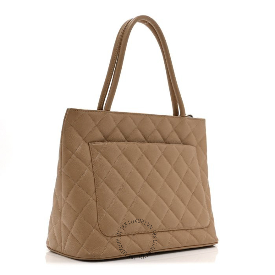 Túi Xách Chanel Caviar Quilted Medallion Tote Beige CDBC974