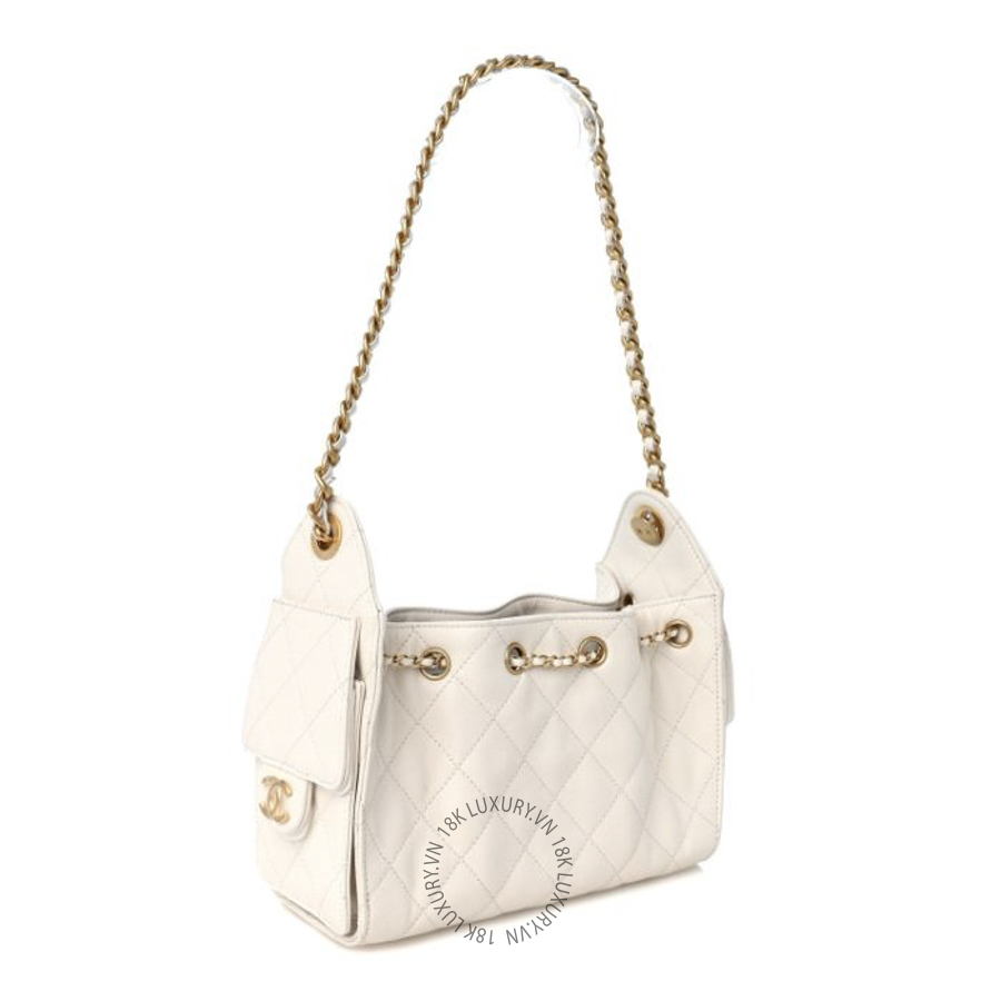 Túi Xách Chanel Caviar Quilted Mini Chanel 25 Handbag White CDBC120