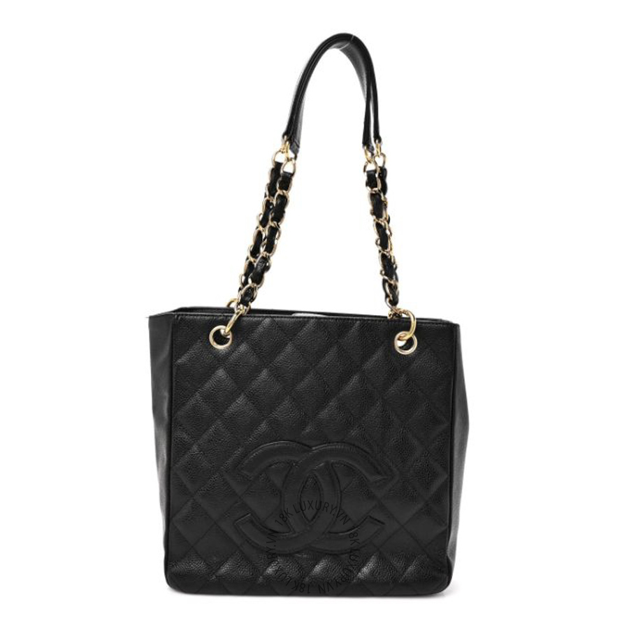 Túi Xách Chanel Caviar Quilted Petit Shopping Tote PST Black CDBC236