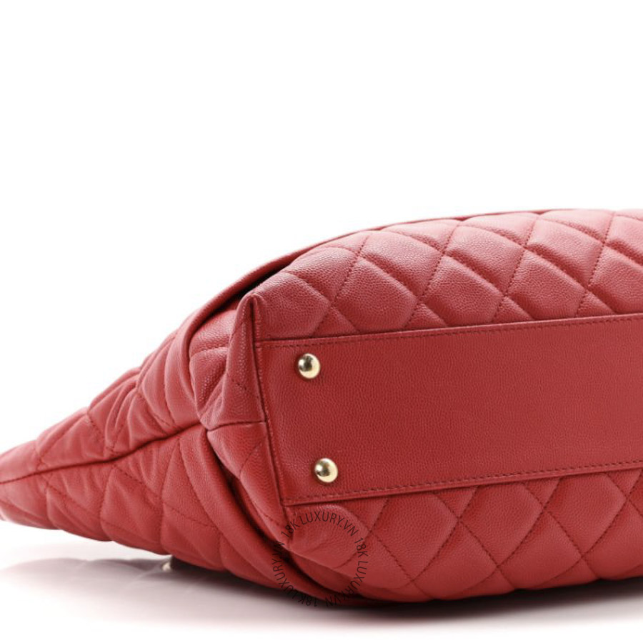 Túi Xách Chanel Caviar Quilted Rolled Up Tote Red CDBC504 19 Túi Xách Chanel Caviar Quilted Rolled Up Tote Red CDBC504