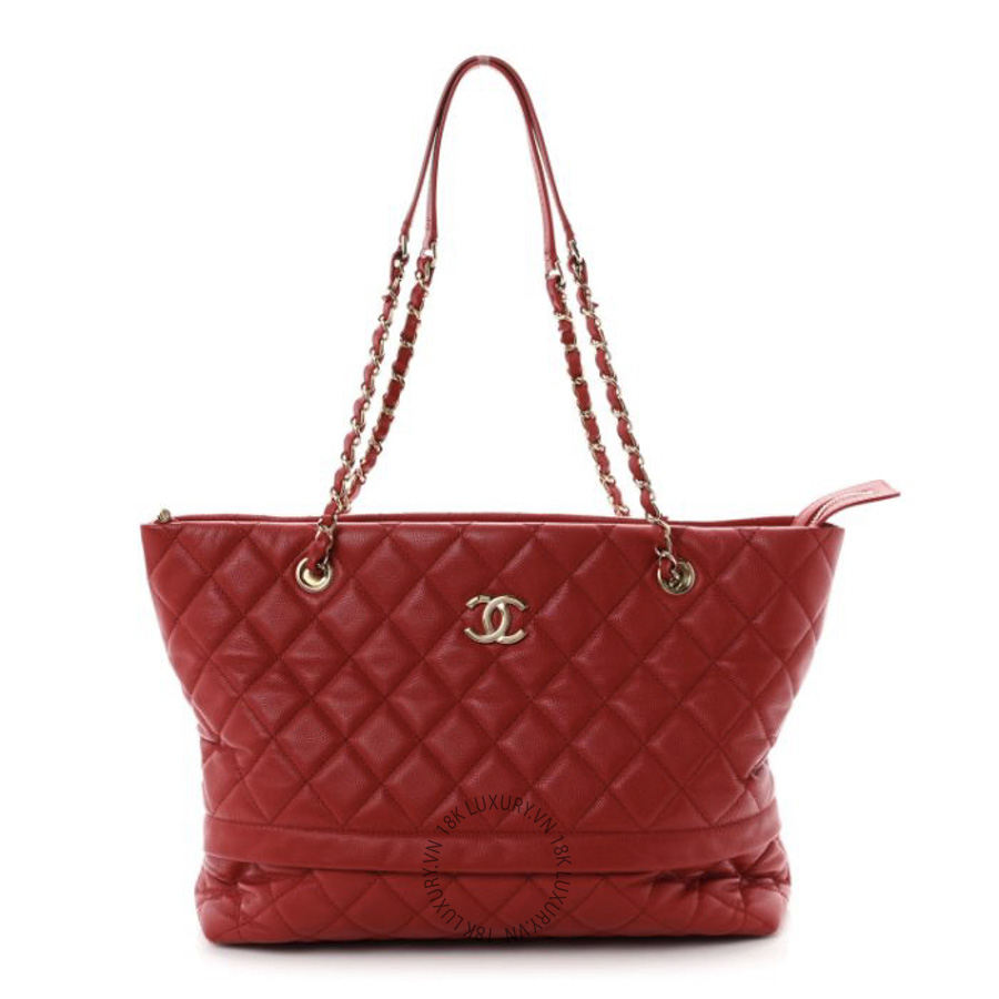 Túi Xách Chanel Caviar Quilted Rolled Up Tote Red CDBC504