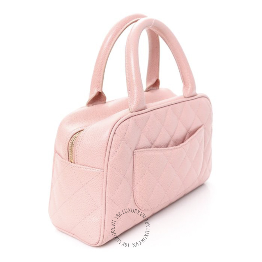 Túi Xách Chanel Caviar Quilted Small Bowler Pink CDBC1044