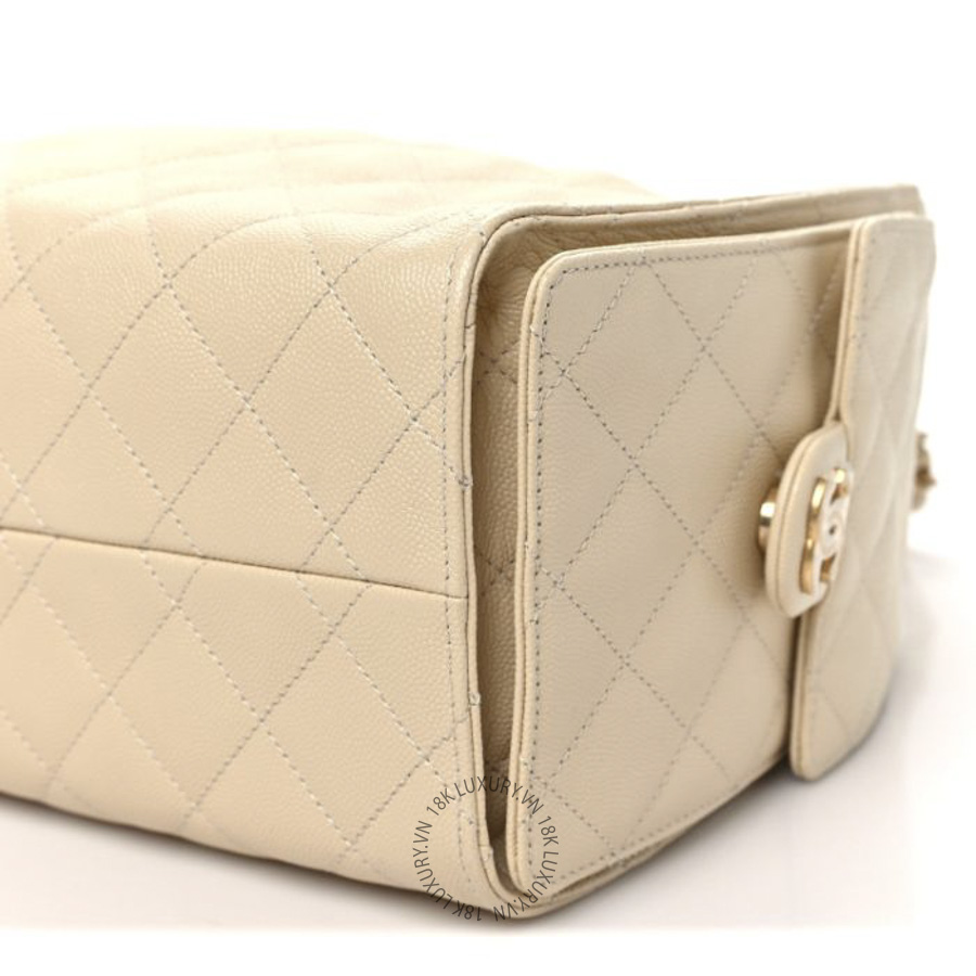 Túi Xách Chanel Caviar Quilted Small Chanel 25 Handbag Beige CDBC308 22 Túi Xách Chanel Caviar Quilted Small Chanel 25 Handbag Beige CDBC308