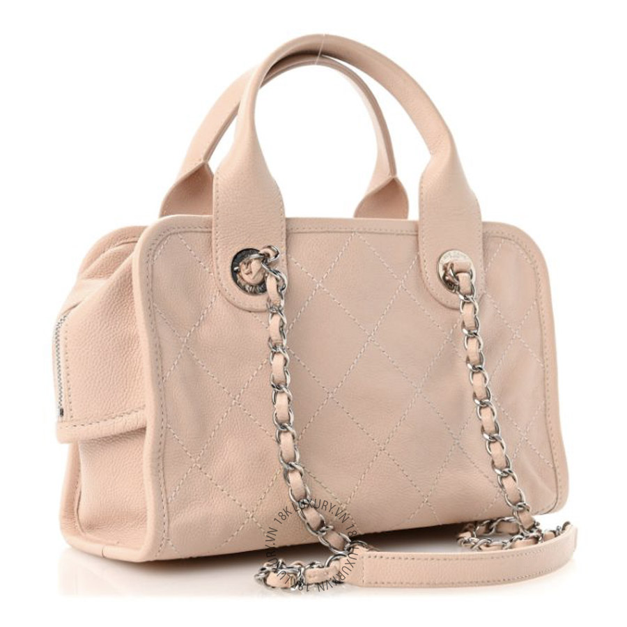 Túi Xách Chanel Caviar Quilted Small Deauville Bowling Bag Light Pink CDBC574