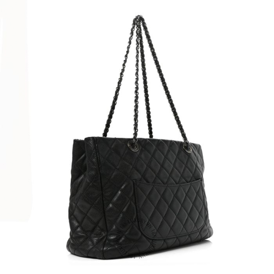 Túi Xách Chanel Caviar Quilted Small Shopping Tote Black CDBC556