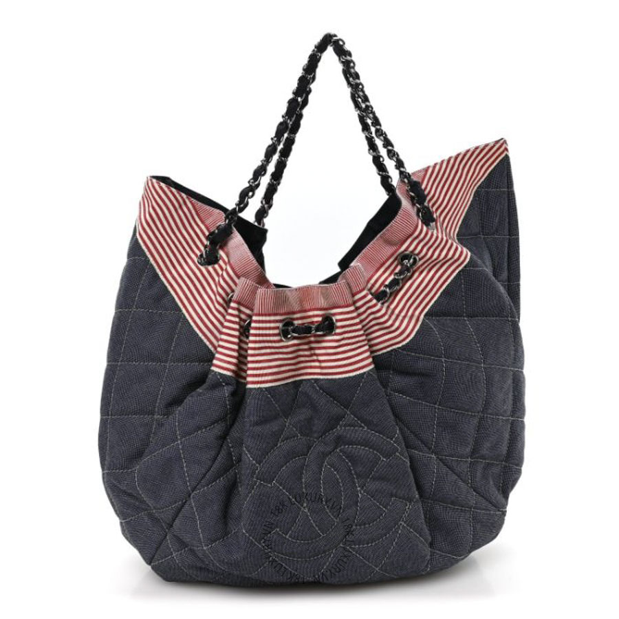Túi Xách Chanel Denim Quilted Large Stretch Spirit Cabas Blue CDBC1127