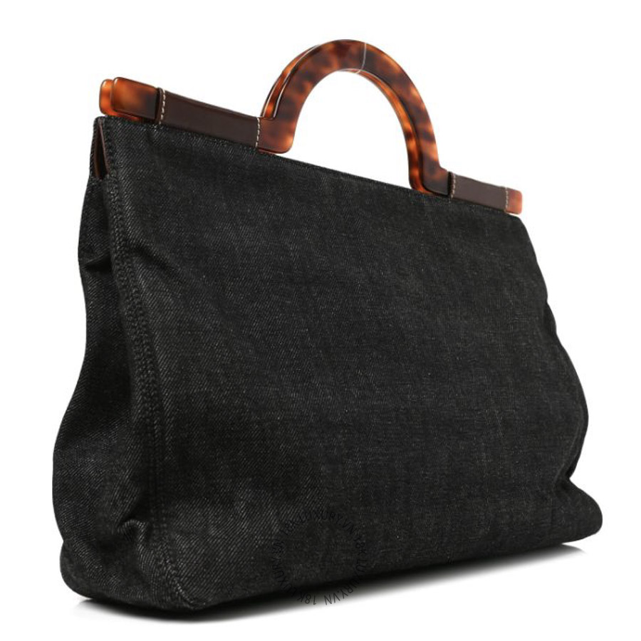 Túi Xách Chanel Denim Tortoise Timeless CC Tote Dark Blue CDBC522