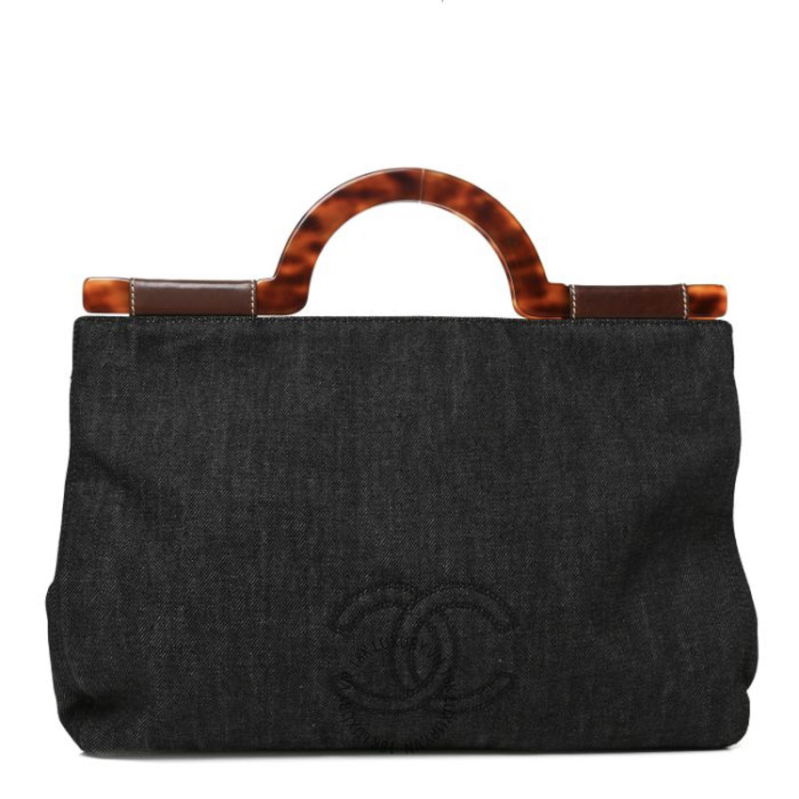 Túi Xách Chanel Denim Tortoise Timeless CC Tote Dark Blue CDBC522