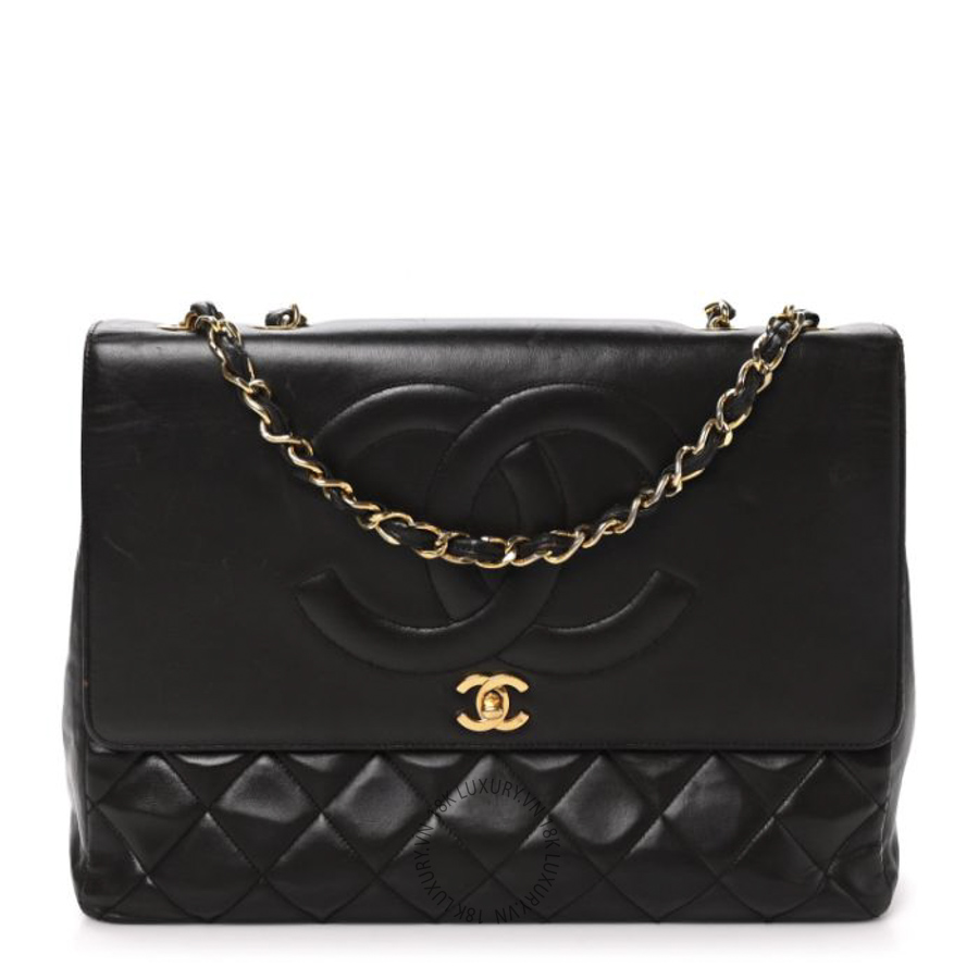 Túi Xách Chanel Lambskin Quilted CC Maxi Jumbo Single Flap Brown CDBC527