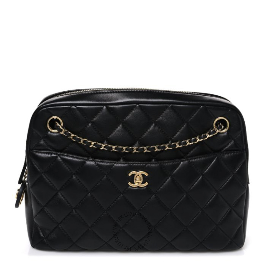 Túi Xách Chanel Lambskin Quilted Large Camera Case Black CDBC515