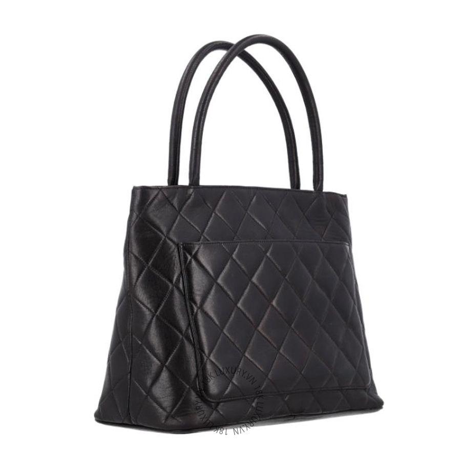 Túi Xách Chanel Lambskin Quilted Medallion Tote Black CDBC017