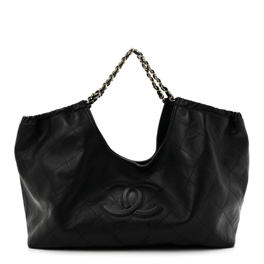 Túi Xách Chanel Lambskin Quilted Neo Cabas Shopping Tote Black CDBC803