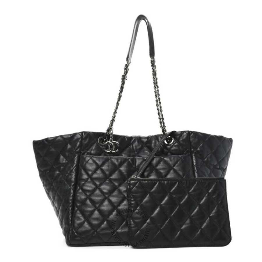 Túi Xách Chanel Lambskin Quilted Week End on Mars Tote Black CDBC036