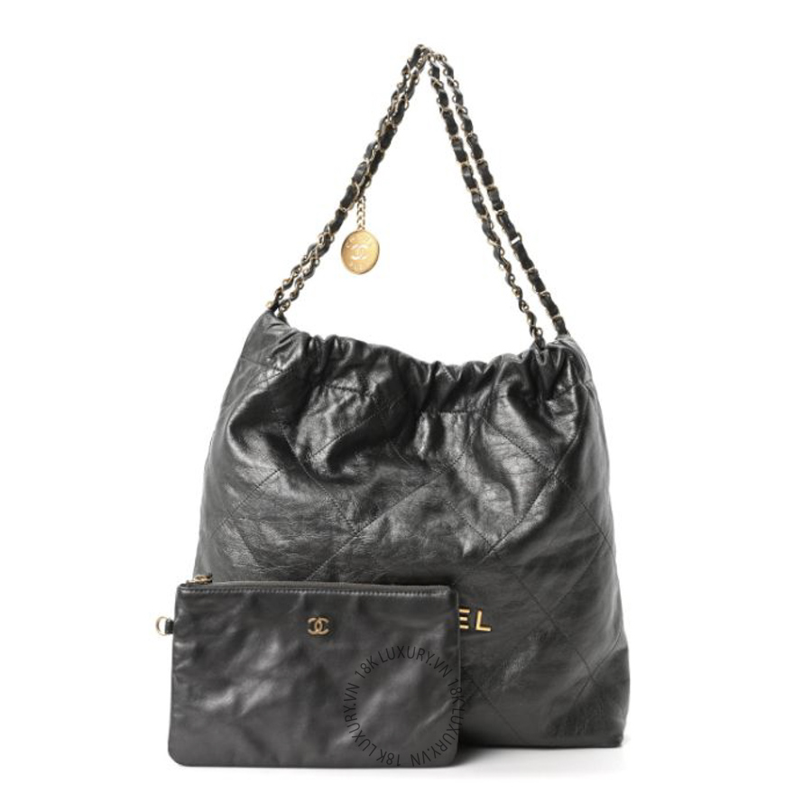 Túi Xách Chanel Metallic Calfskin Quilted Chanel 22 Ruthenium CDBC135