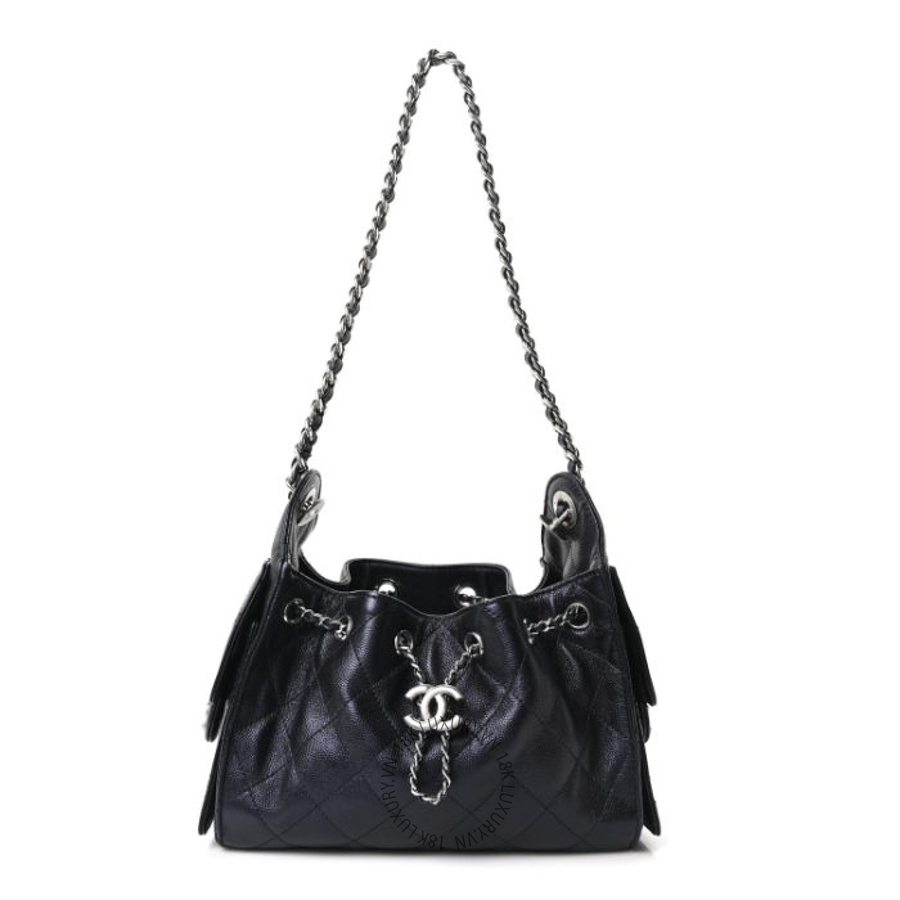Túi Xách Chanel Metallic Caviar Quilted Mini Chanel 25 Handbag Dark Blue CDBC265