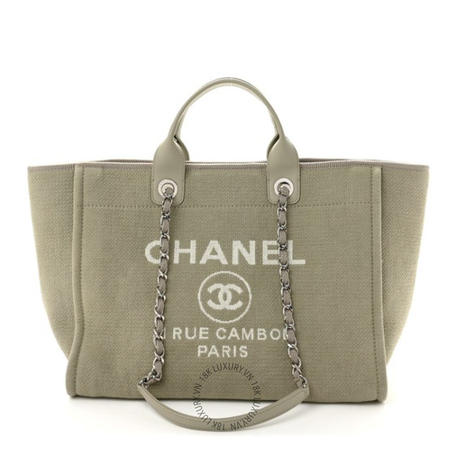 Túi Xách Chanel Mixed Fibers Medium Deauville Tote Grey CDBC800