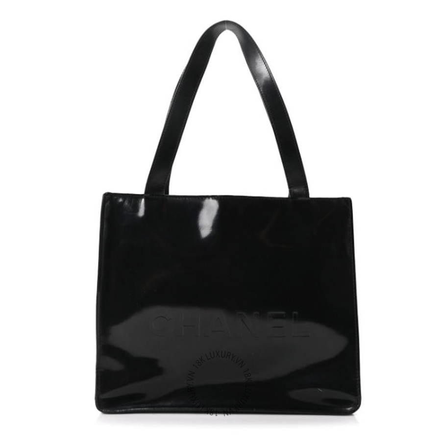 Túi Xách Chanel Patent CC Shopper Tote Black CDBC953