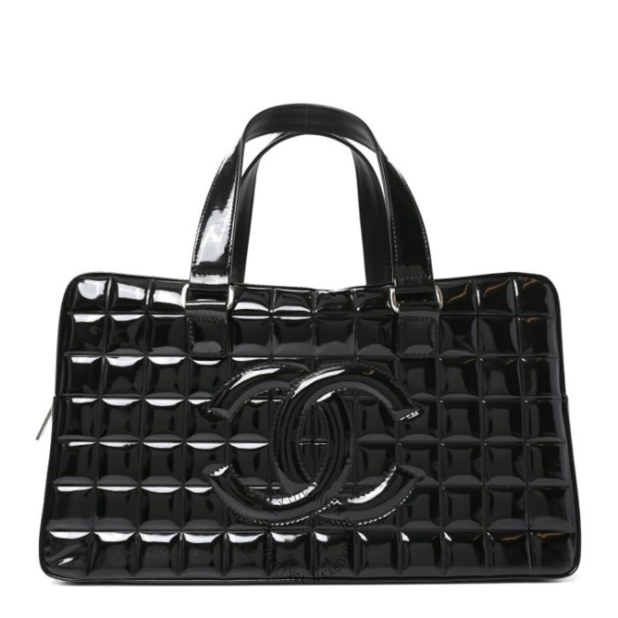 Túi Xách Chanel Patent Quilted Chocolate Bar Bowler Black CDBC965