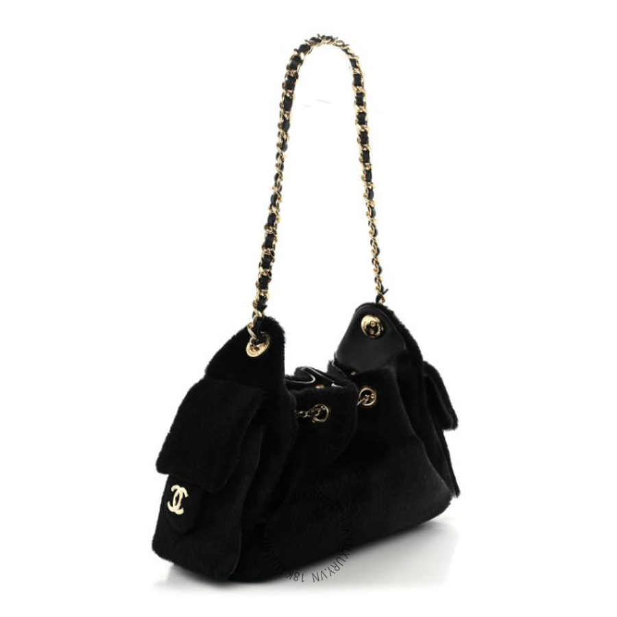 Túi Xách Chanel Pony Hair Mini Chanel 25 Handbag Black CDBC796