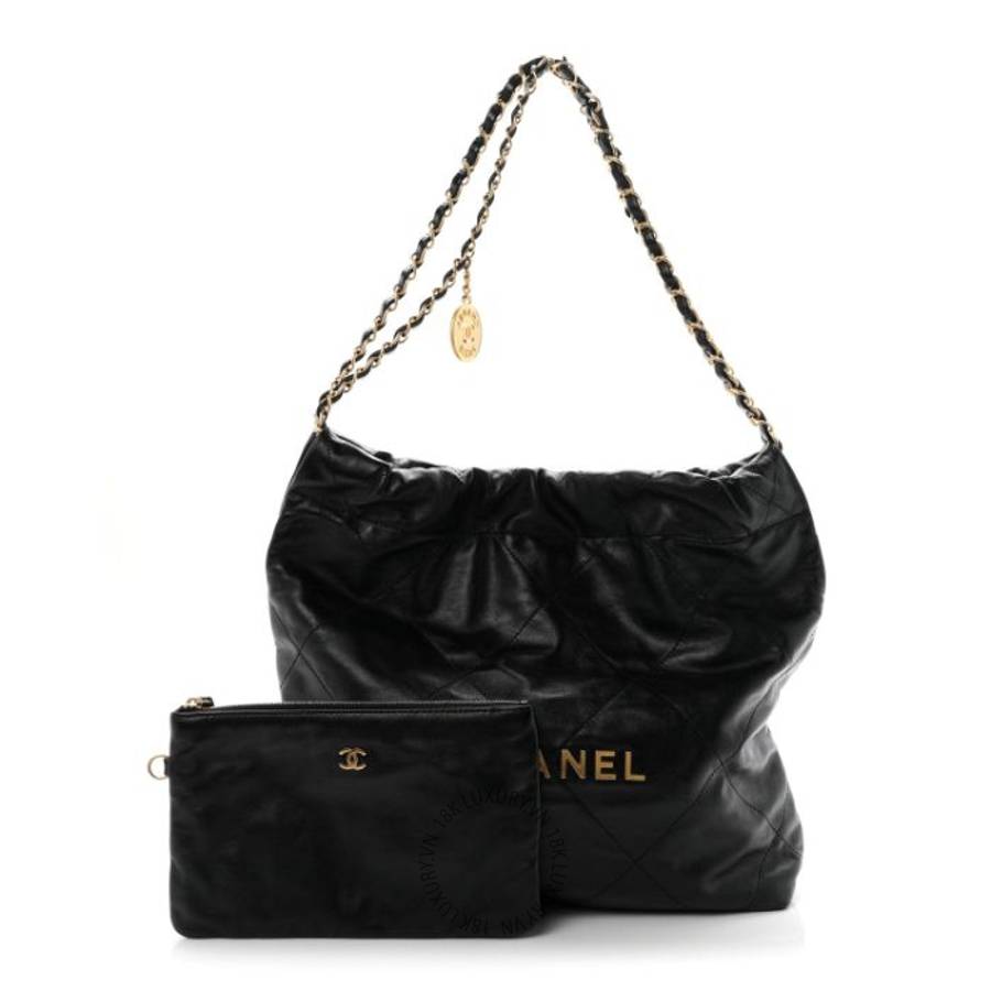 Túi Xách Chanel Shiny Calfskin Quilted Small Chanel 22 Black CDBC441