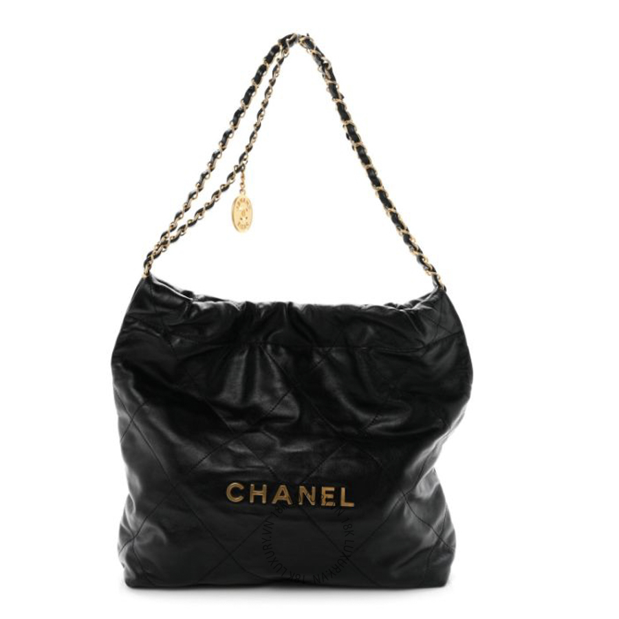 Túi Xách Chanel Shiny Calfskin Quilted Small Chanel 22 Black CDBC441