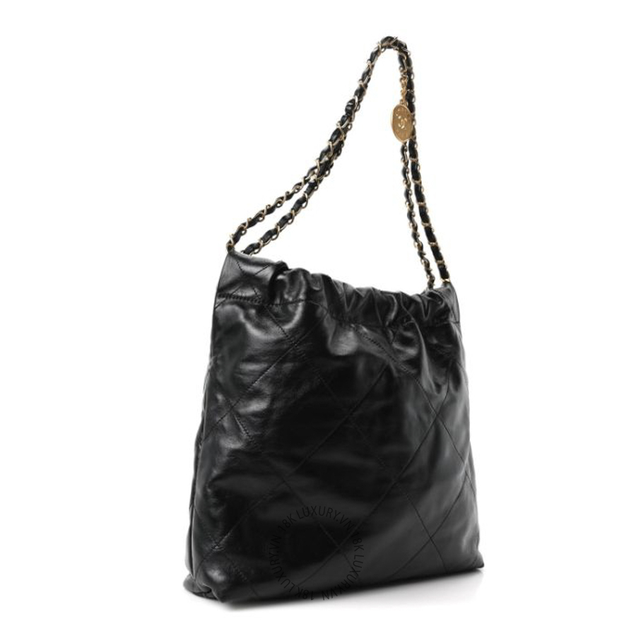 Túi Xách Chanel Shiny Calfskin Quilted Small Chanel 22 Black CDBC518
