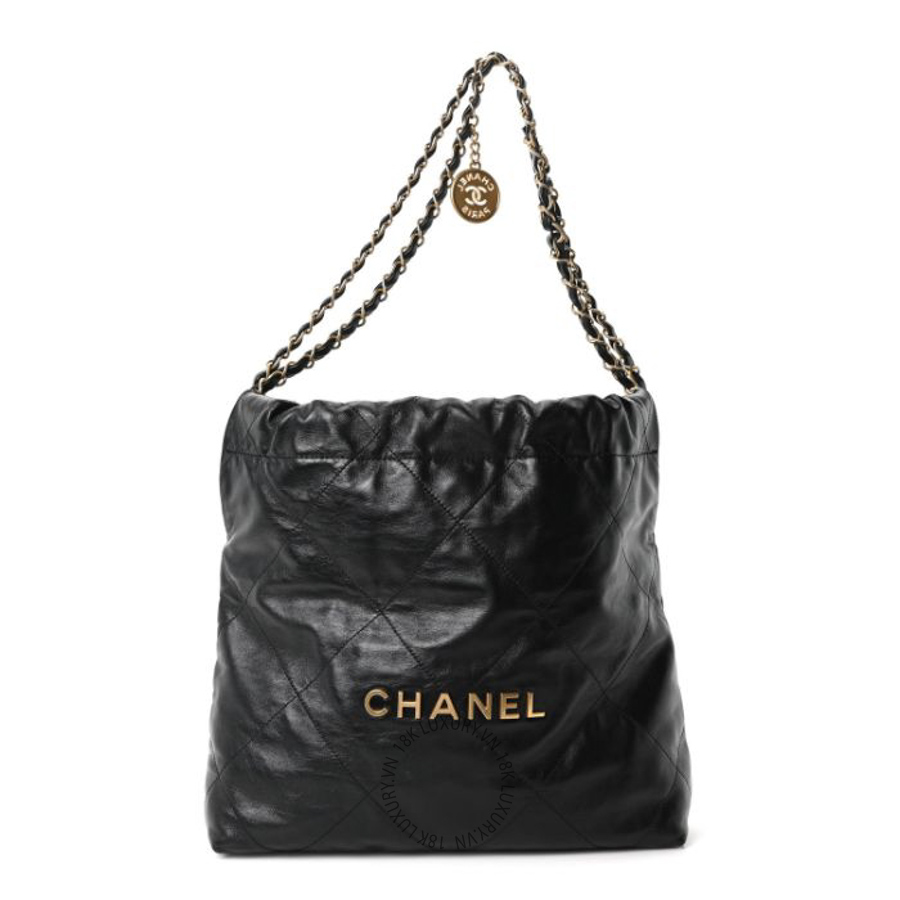 Túi Xách Chanel Shiny Calfskin Quilted Small Chanel 22 Black CDBC518