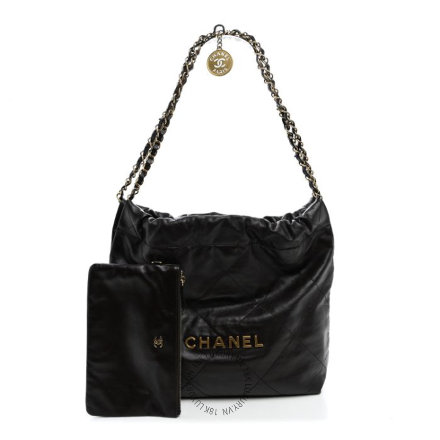 Túi Xách Chanel Shiny Calfskin Quilted Small Chanel 22 Dark Brown CDBC378