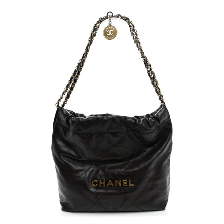 Túi Xách Chanel Shiny Calfskin Quilted Small Chanel 22 Dark Brown CDBC378