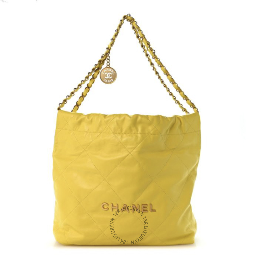 Túi Xách Chanel Shiny Calfskin Quilted Small Chanel 22 Yellow CDBC658