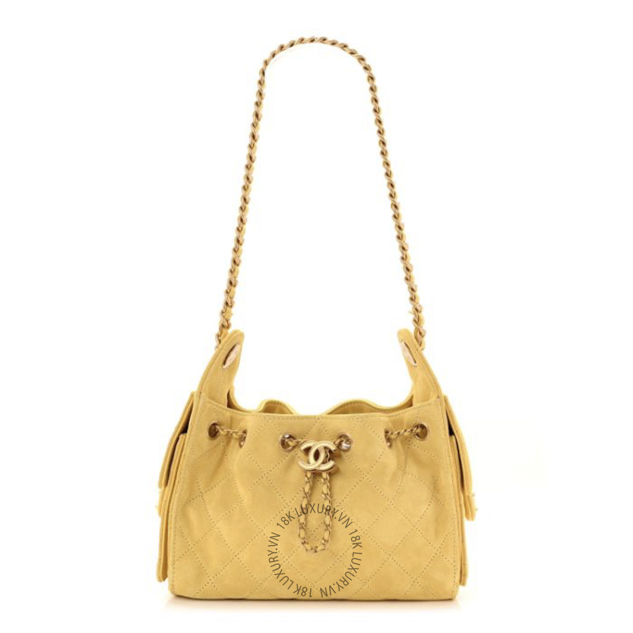 Túi Xách Chanel Suede Quilted Mini Chanel 25 Handbag Yellow CDBC213