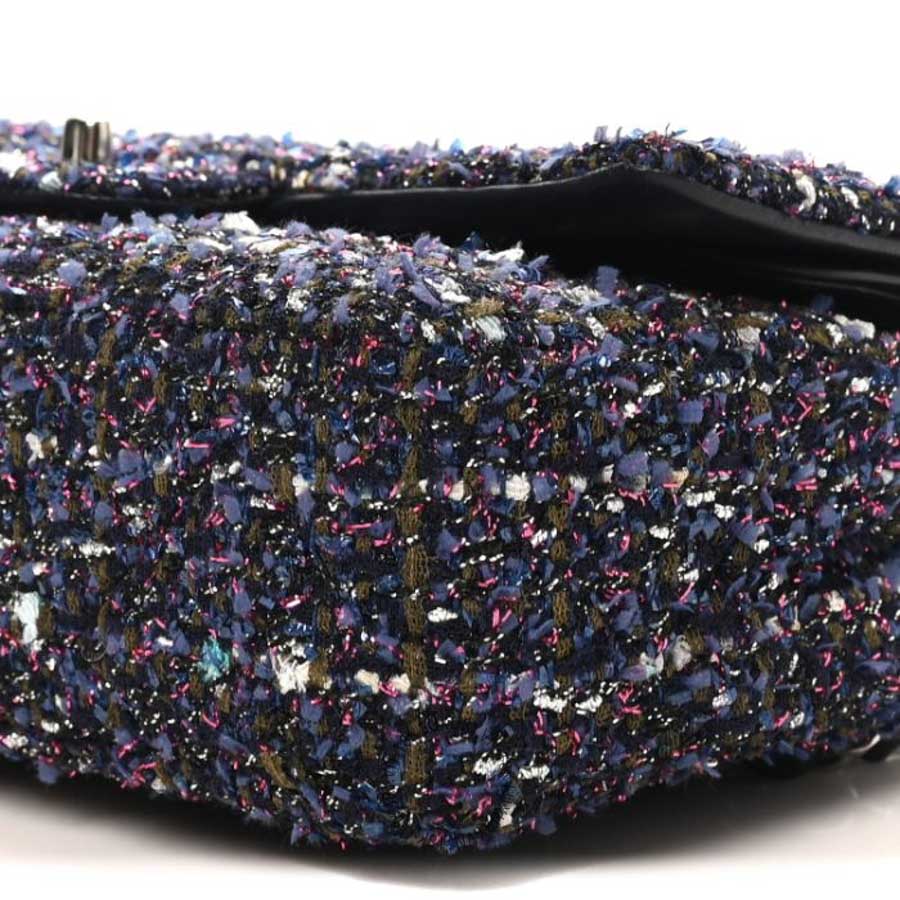 Túi Xách Chanel Tweed Quilted Medium Double Flap Blue Purple Khaki Pink CDBC351 20 Túi Xách Chanel Tweed Quilted Medium Double Flap Blue Purple Khaki Pink CDBC351
