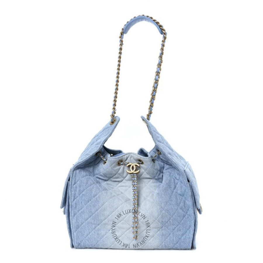 Túi Xách Chanel Washed Denim Quilted Medium Chanel 25 Handbag Blue CDBC200