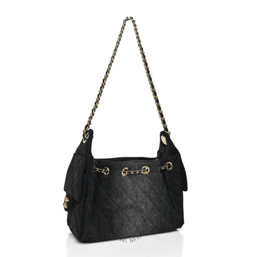 Túi Xách Chanel Washed Denim Quilted Mini Chanel 25 Handbag Black CDBC179