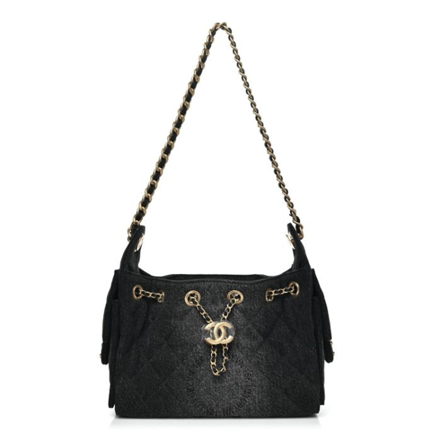 Túi Xách Chanel Washed Denim Quilted Mini Chanel 25 Handbag Black CDBC179