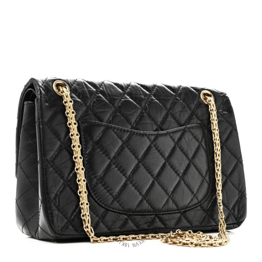 Túi Xách Đeo Chéo Chanel Aged Calfskin Quilted 2.55 Reissue 226 Flap Black CDBC1135