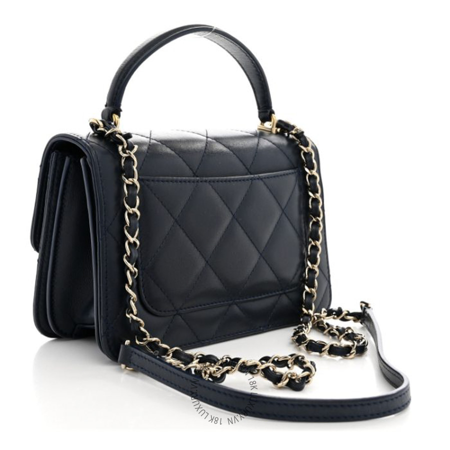 Túi Xách Đeo Chéo Chanel Calfskin Quilted Small Coco Lady Flap Navy CDBC567