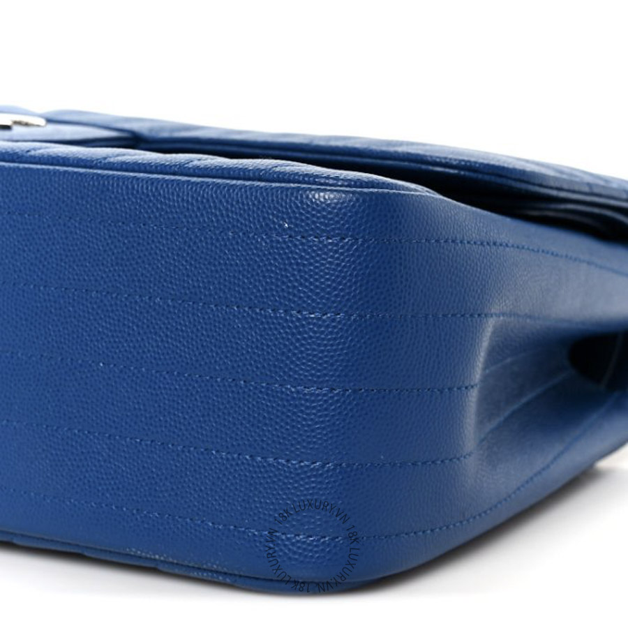 Túi Xách Đeo Chéo Chanel Caviar Chevron Quilted Jumbo Double Flap Blue CDBC111 20 Túi Xách Đeo Chéo Chanel Caviar Chevron Quilted Jumbo Double Flap Blue CDBC111