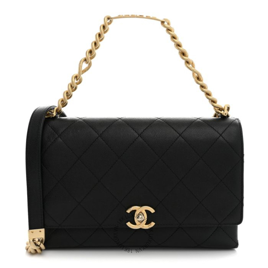 Túi Xách Đeo Chéo Chanel Caviar Quilted Bracelet On Chain Flap Black CDBC1109