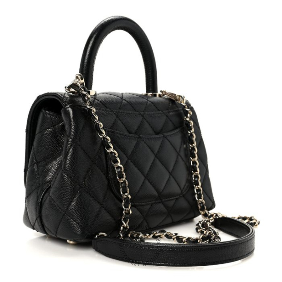 Túi Xách Đeo Chéo Chanel Caviar Quilted Extra Mini Coco Handle Flap Black CDBC088