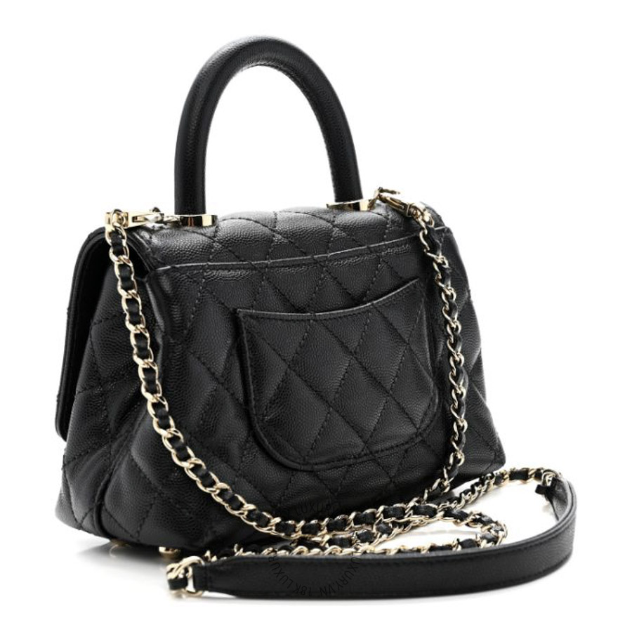 Túi Xách Đeo Chéo Chanel Caviar Quilted Extra Mini Coco Handle Flap Black CDBC090